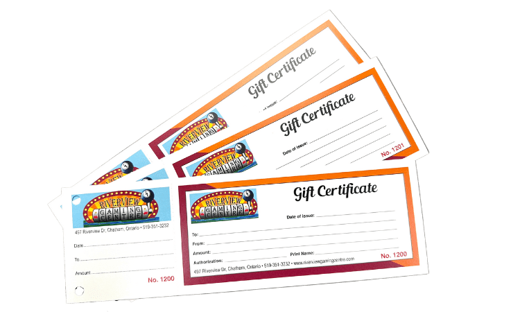 Picture of Gift Certificates.